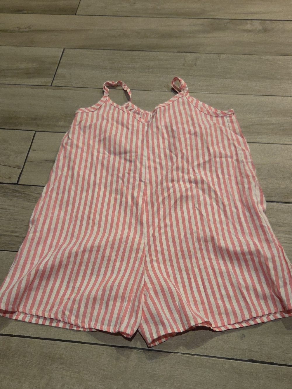 🍁SHEIN Pink and White Striped Girls Romper